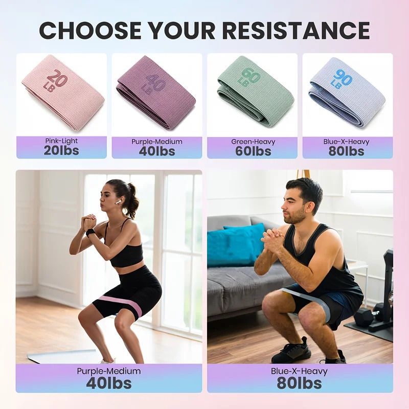 Pilates Yoga Joint - Banda elástica de tela de 20-90LB,