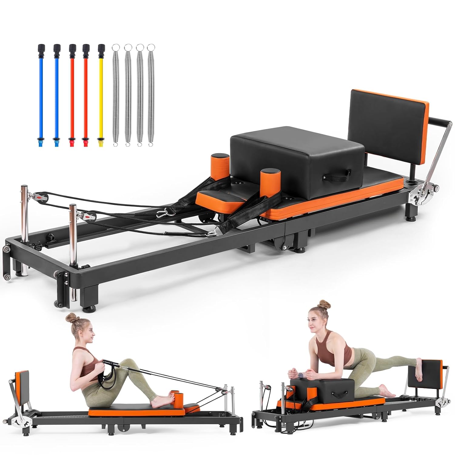 Pilates Reformer Spring - Máquina de Pilates Reformer Plegable con