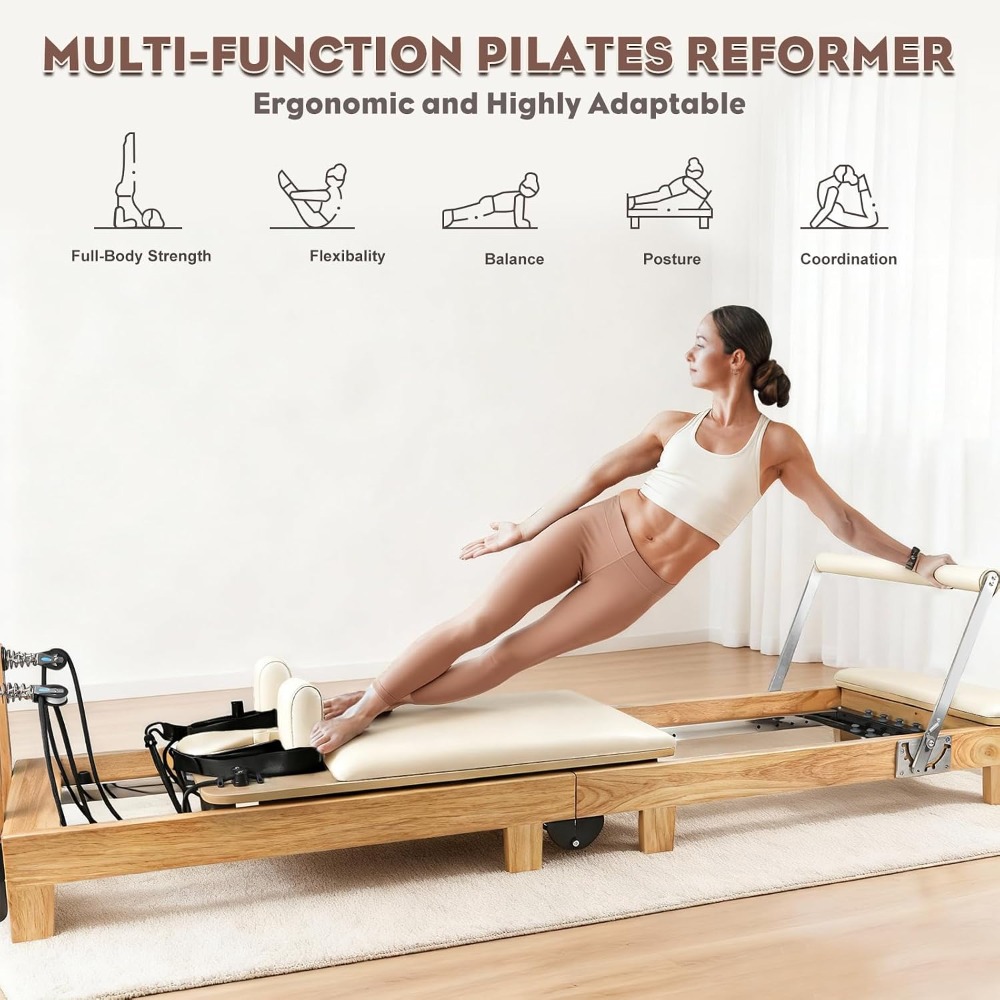 Pilates Reformer Spring - Reformer de Pilates Plegable de Madera