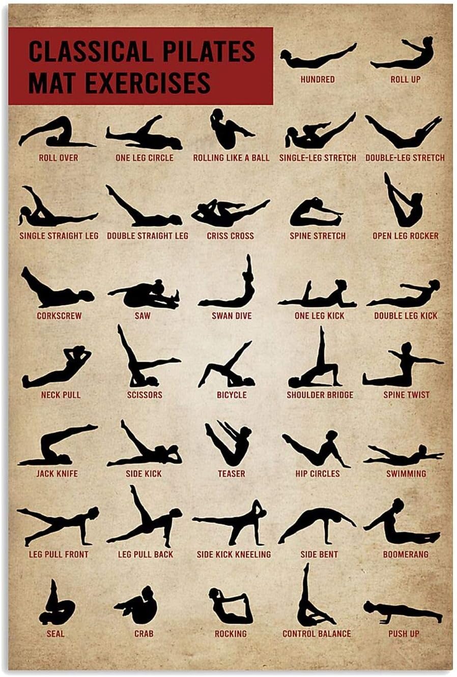 Pilates Yoga Room - Estera de Pilates clásica, carteles de