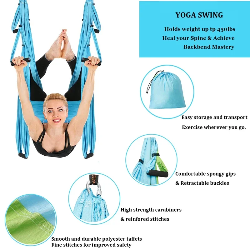 Hamaca de Yoga Aéreo con 6 Asa - Pilates Yoga Aerial reseña y precio