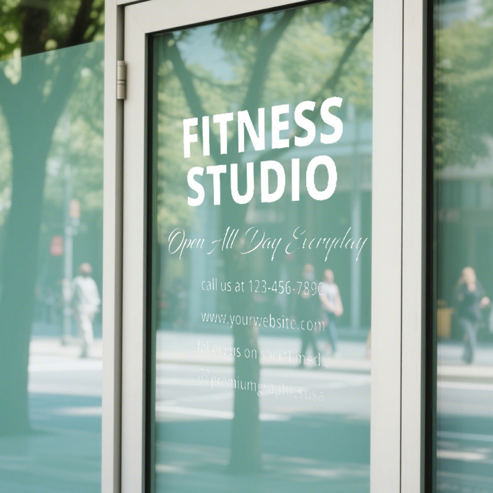 Calcomanía de ventana de estud - Pilates Yoga Or Gym reseña y precio
